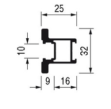 Querschnitt Profil Quadro-"R" (Raumteiler)